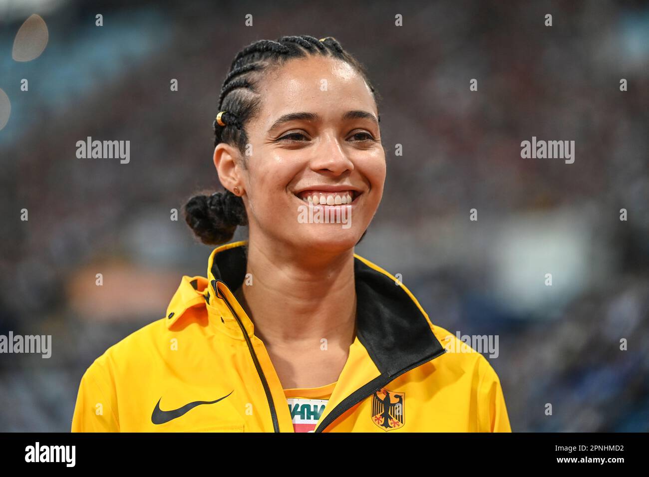 Marie-Laurence Jungfleisch (Allemagne), femmes High Jump. Championnats d'Europe Munich 2022 Banque D'Images