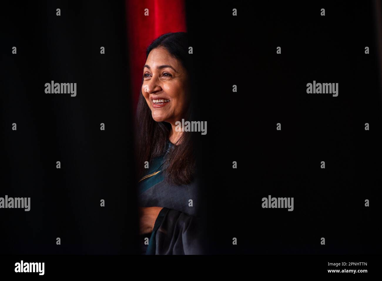 New Delhi, Inde. 19th avril 2023. L'actrice indienne Deepti Naval assiste à une rencontre de presse sur son prochain film mère Teresa et moi, New Delhi. Crédit : SOPA Images Limited/Alamy Live News Banque D'Images