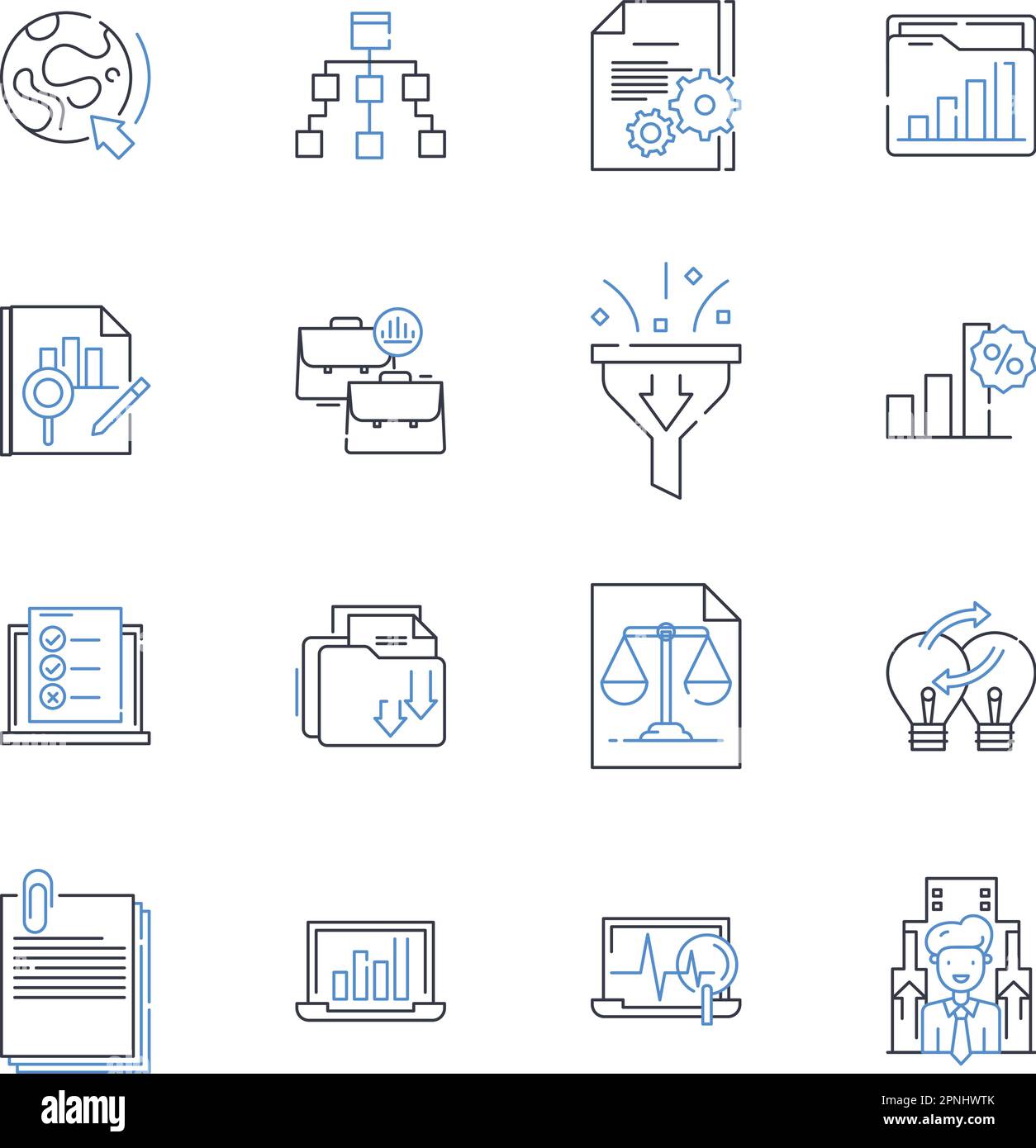 Collection d'icônes de ligne d'analyse sociale. Informations, indicateurs, tableaux de bord, engagement, surveillance, Mesure, vecteur analytique et illustration linéaire Illustration de Vecteur