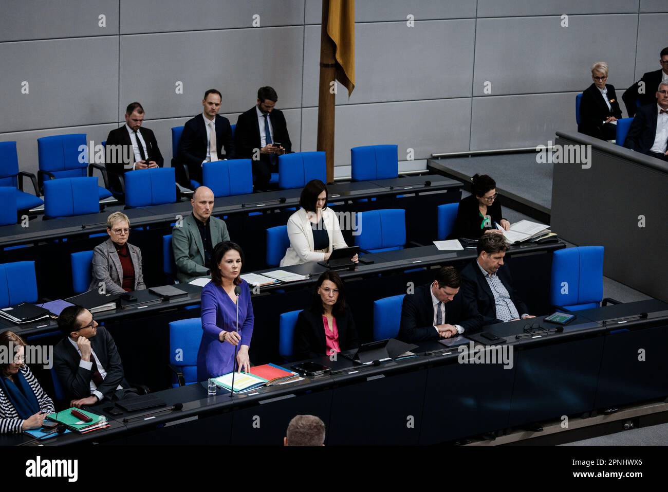 Berlin, Allemagne. 19th avril 2023. Annalena Baerbock (Buendnis 90/Die Gruenen), ministre fédéral des Affaires étrangères, photographié dans le cadre d'une enquête gouvernementale au Bundestag allemand à Berlin. 04/19/2023. Credit: dpa/Alay Live News Banque D'Images