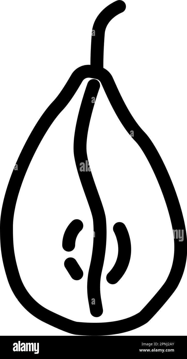 illustration vectorielle de l'icône de la ligne de fruits séchés à la poire Illustration de Vecteur