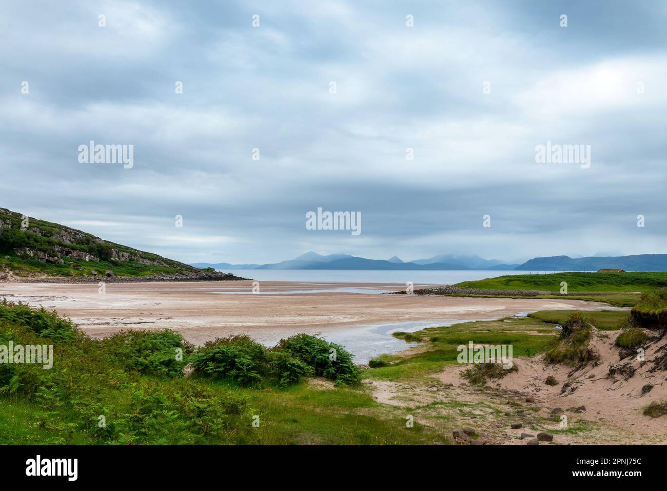 Vue sur APPLECROSS Sands dans North West Highlands, Écosse, Royaume-Uni Banque D'Images