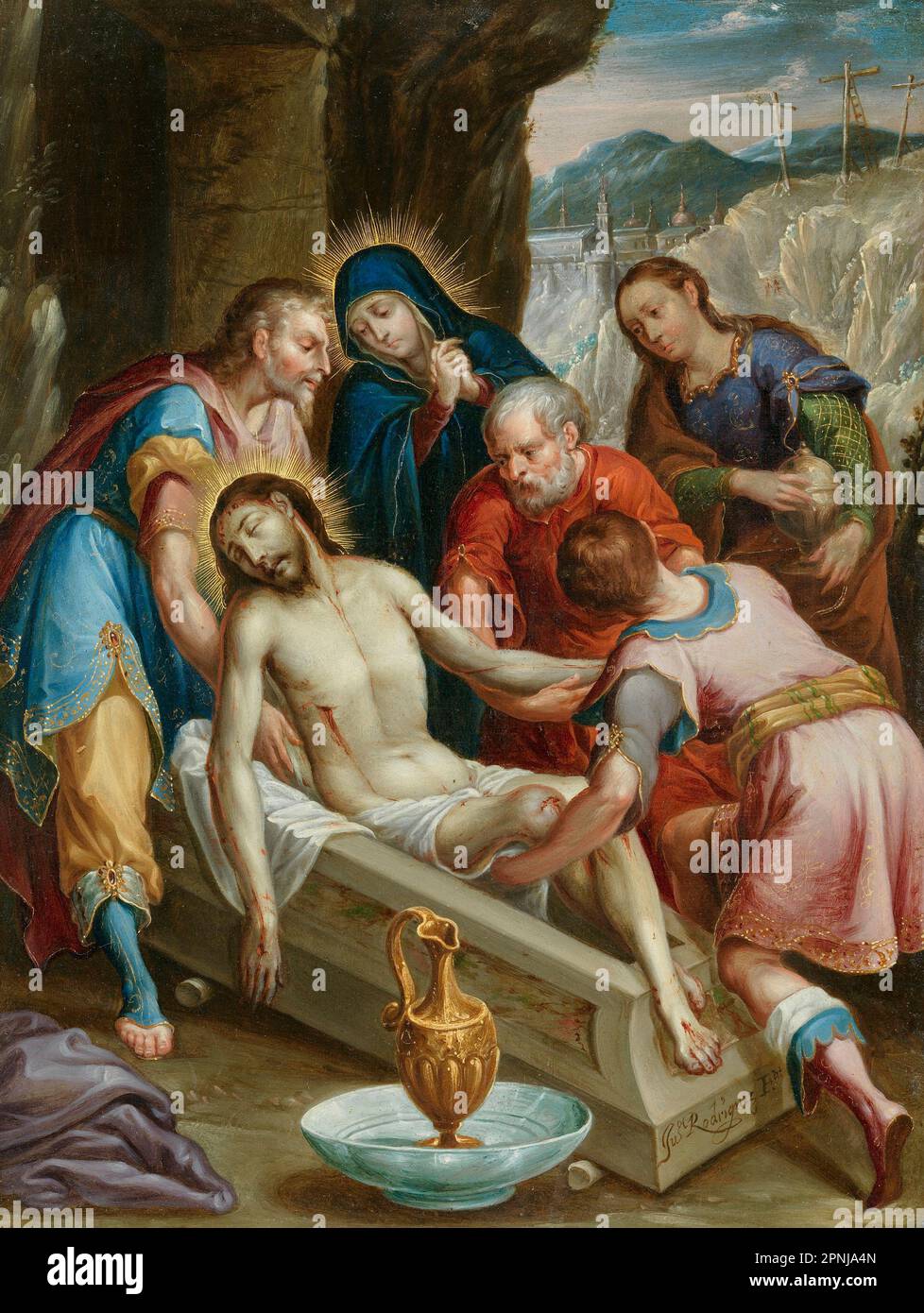 L'Entombment du Christ par Juan Rodríguez Juárez ca. 1702 (huile et or sur cuivre 25,9 × 19,7 cm) MET New York Banque D'Images