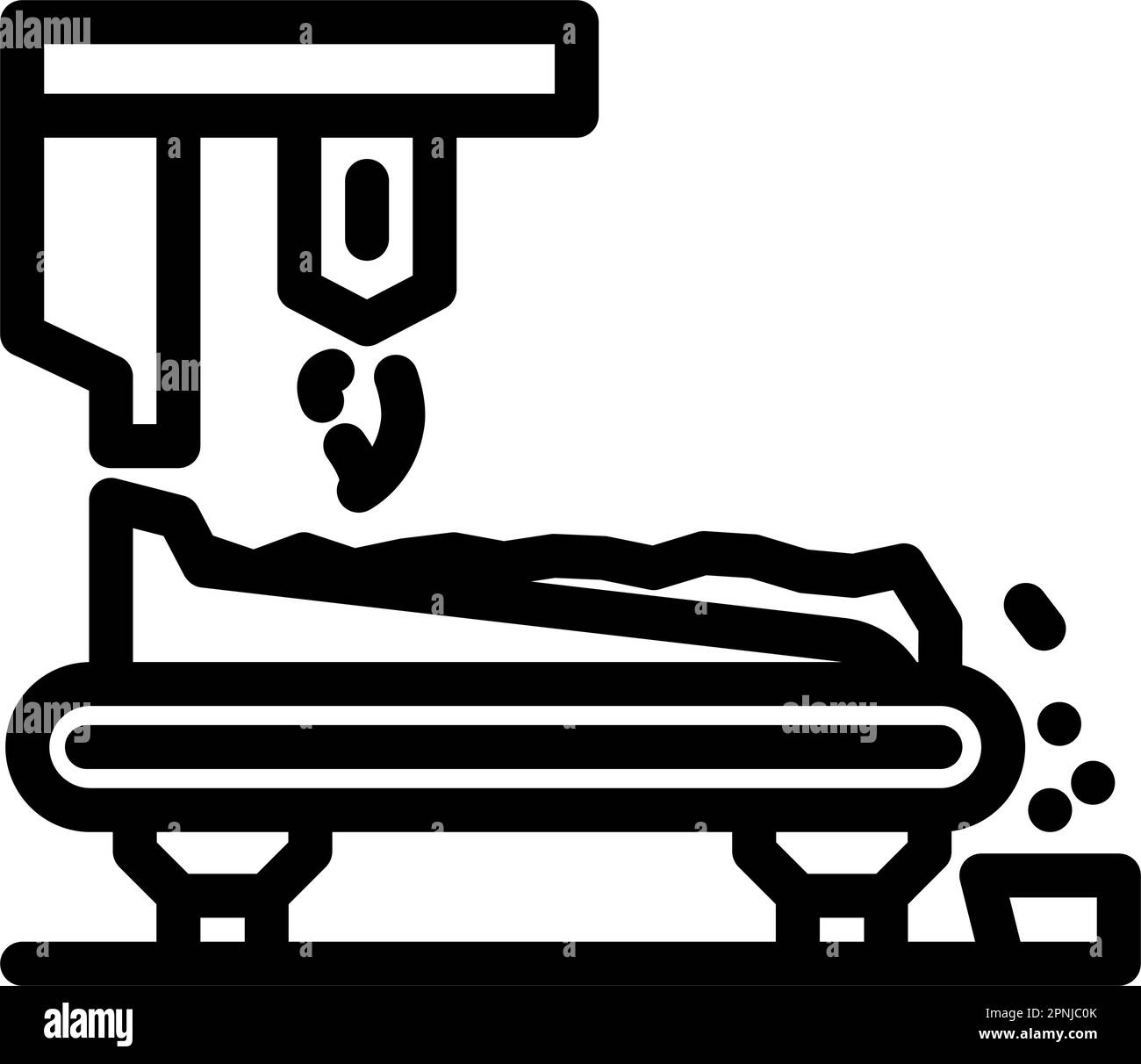 illustration vectorielle de l'icône de la chaîne de production d'acier de l'usine de frittage Illustration de Vecteur