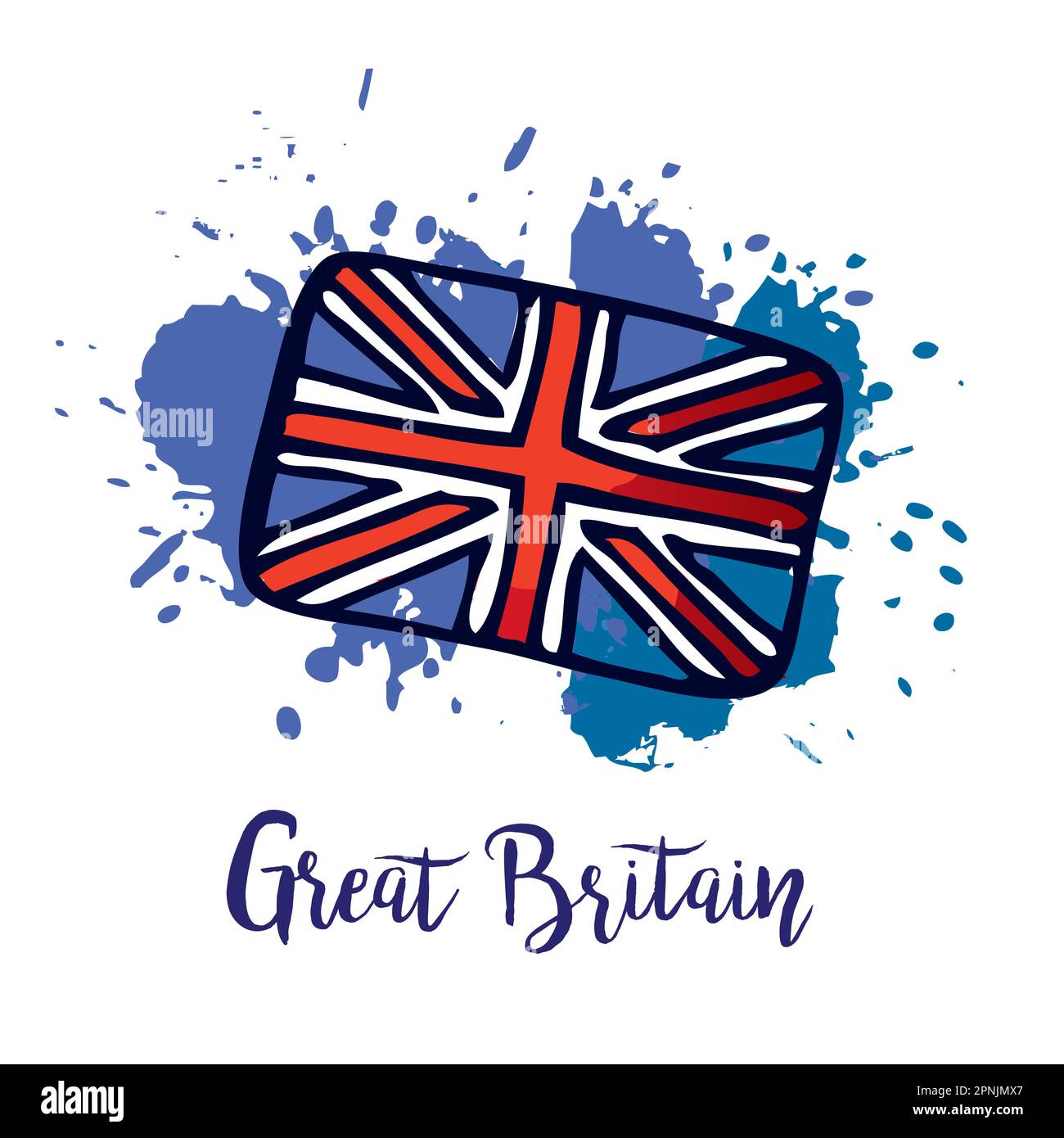 Drapeau britannique vectorisé à la main Illustration de Vecteur