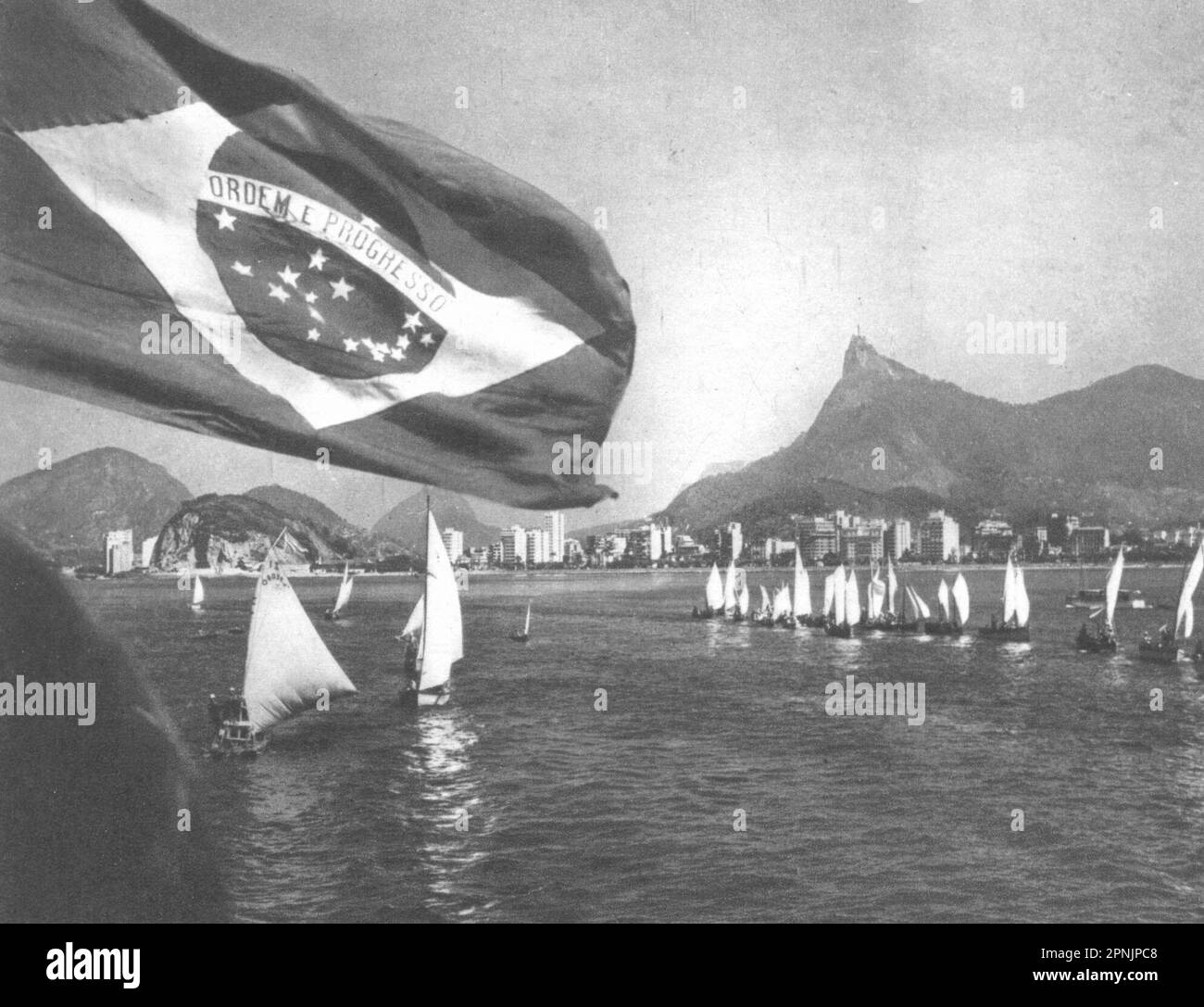 BRÉSIL. Rio de Janeiro. Yachting 1951 ancienne photo d'impression vintage Banque D'Images