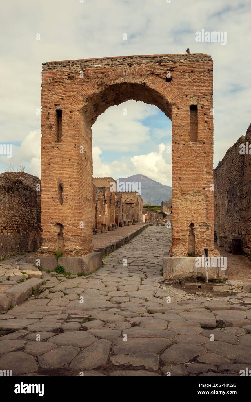 Parc archéologique de Pompéi près de la ville de Naples, Italie Banque D'Images