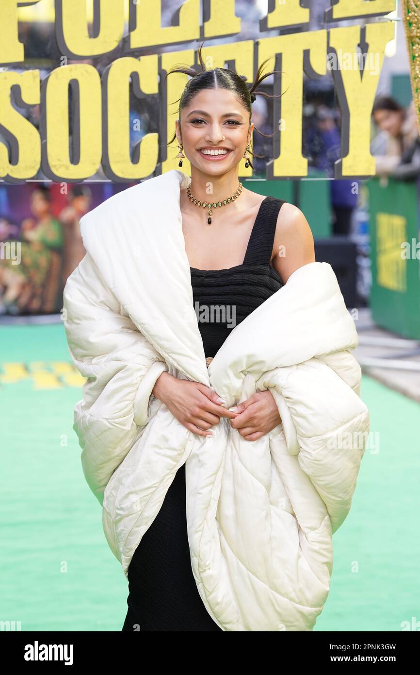 Priya Kansara assiste à une projection spéciale de la société polie, au Curzon Mayfair à Londres. Date de la photo: Mercredi 19 avril 2023. Banque D'Images