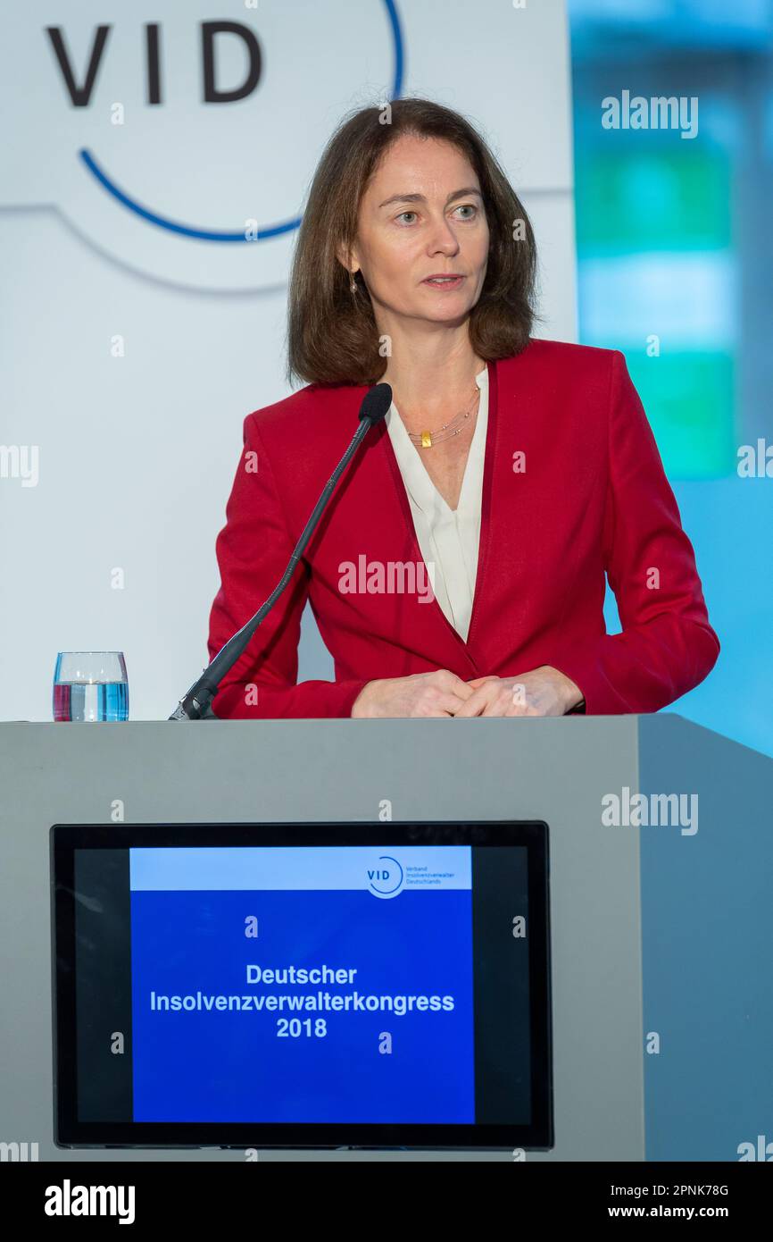 Salutation par le Ministre fédéral de la justice et de la protection des consommateurs, M. Katarina Barley, au Congrès des administrateurs allemands de l'insolvabilité à Berlin. Banque D'Images