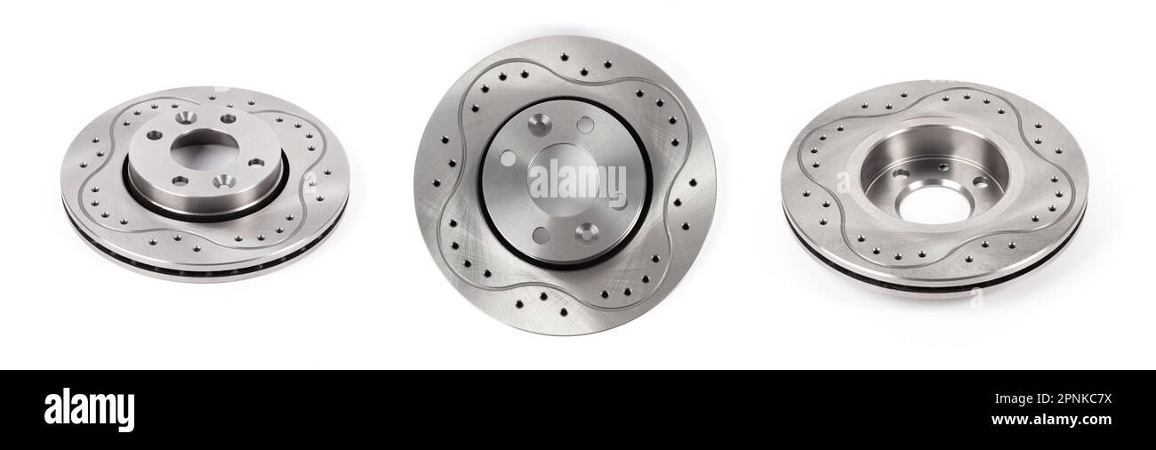 Disque de frein de voiture isolé sur fond blanc. Pièces automatiques. Pièces de rechange pour voiture. Banque D'Images