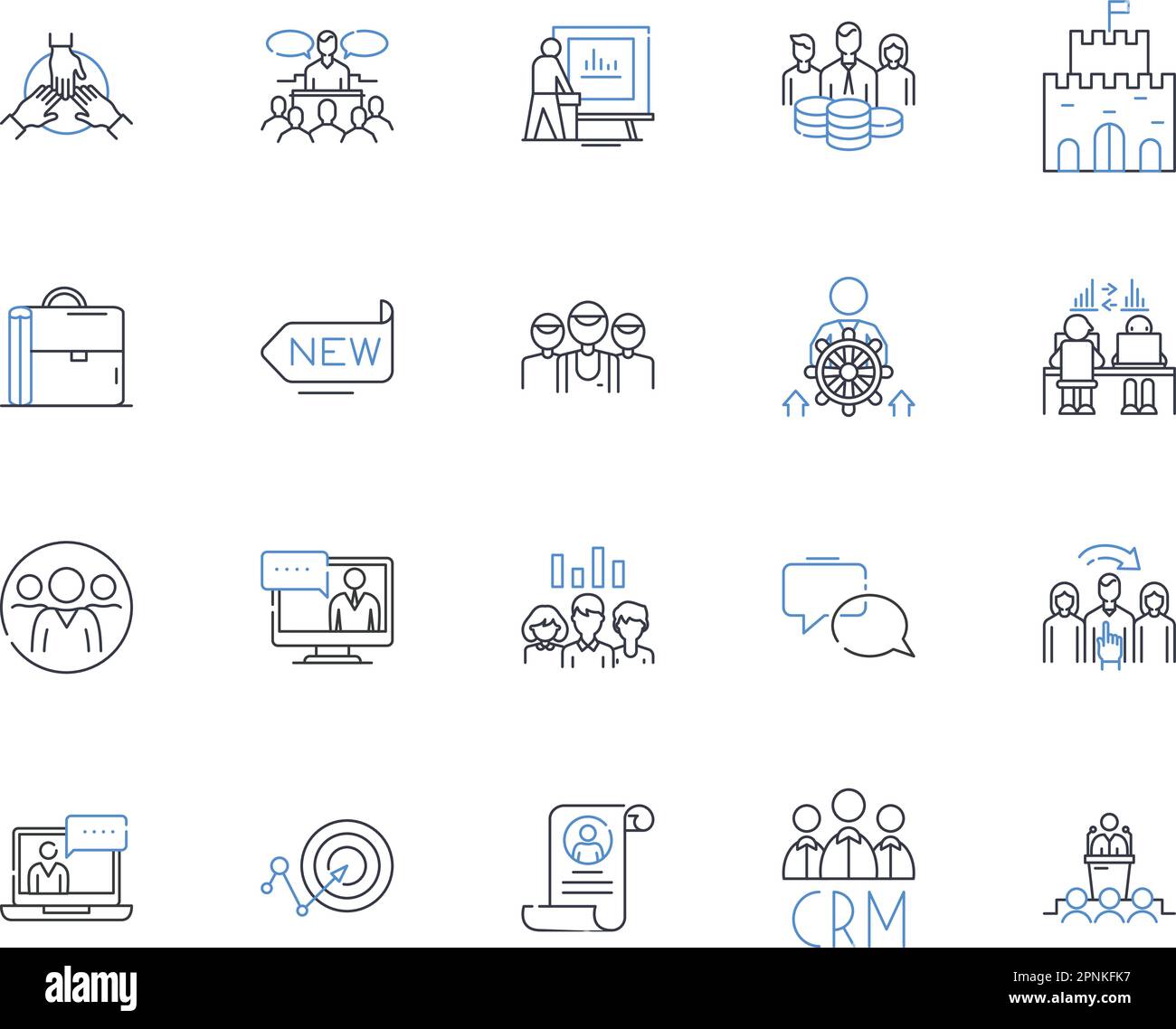 Collection d'icônes de ligne de groupe de clients. Millénaire, génération Z, baby-boomers, génération X, parents, Propriétaires, vecteur de locataires et illustration linéaire Illustration de Vecteur