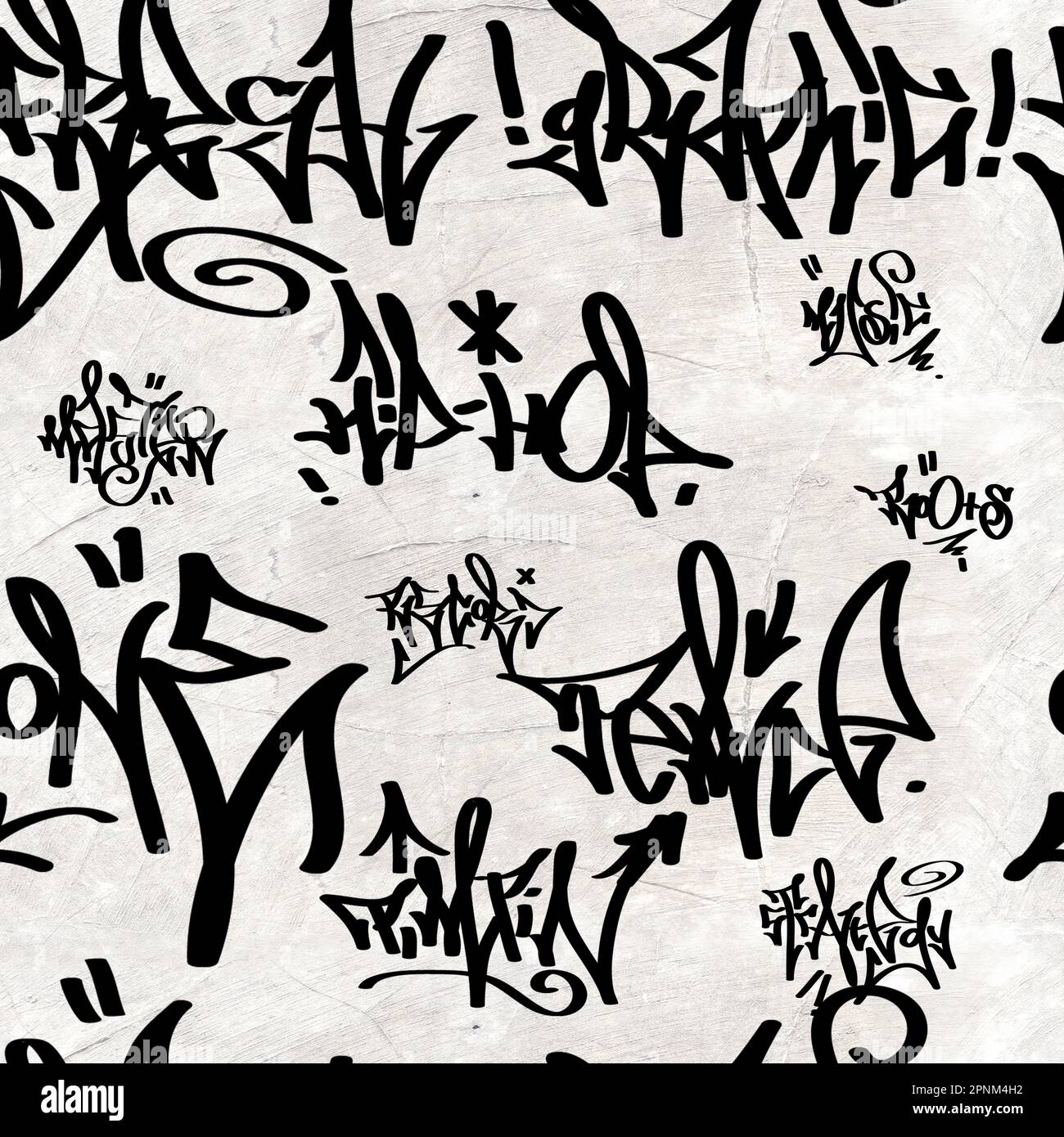 Écriture sans couture à la main motif graffiti, art de rue, peinture. Banque D'Images