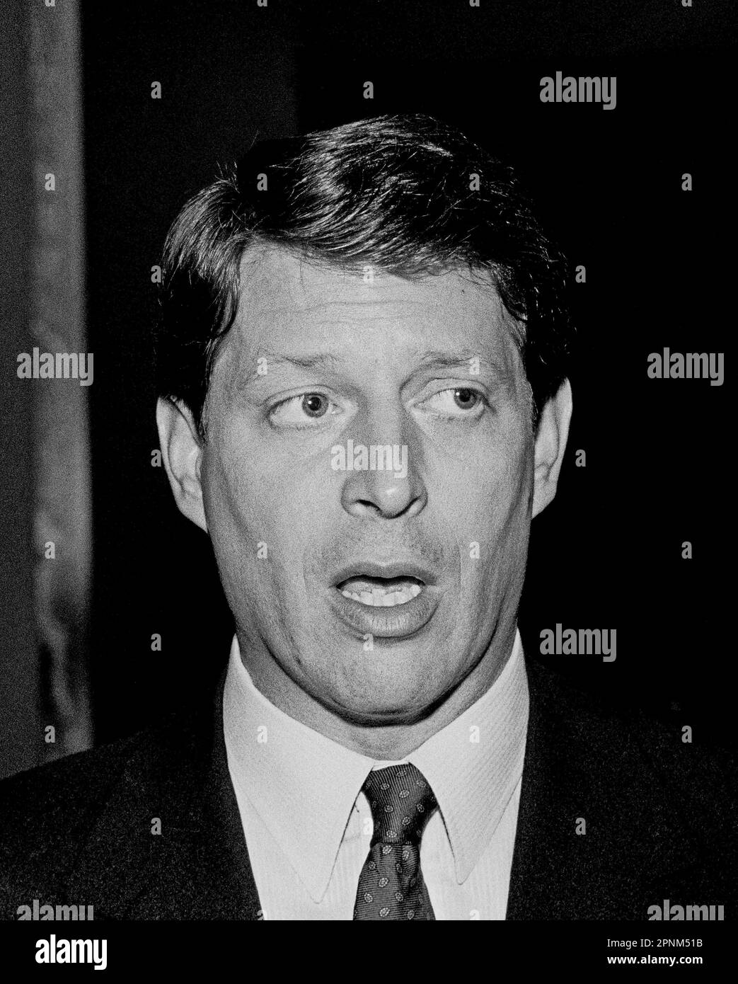 Al Gore à un Forum des dirigeants démocratiques à San Francisco, Californie, 1987 Banque D'Images