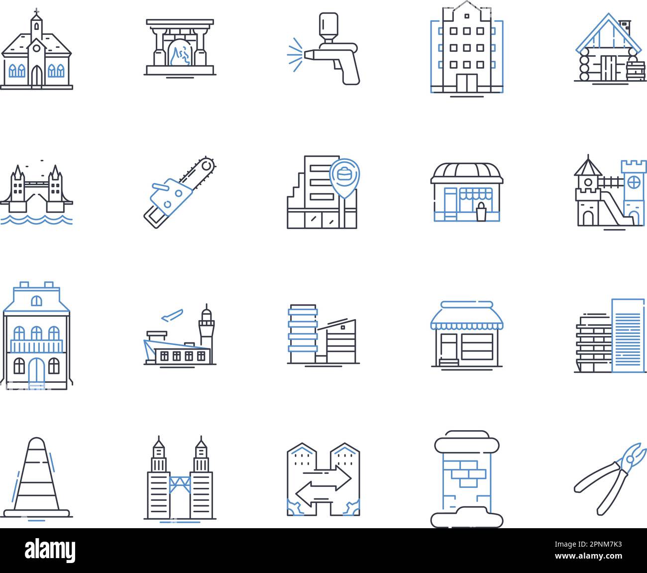 Collection d'icônes de ligne de plan. Stratégie, Plan directeur, cadre, conception, Schéma, Contour, vecteur de proposition et illustration linéaire. Idée,Programme,Agenda Illustration de Vecteur