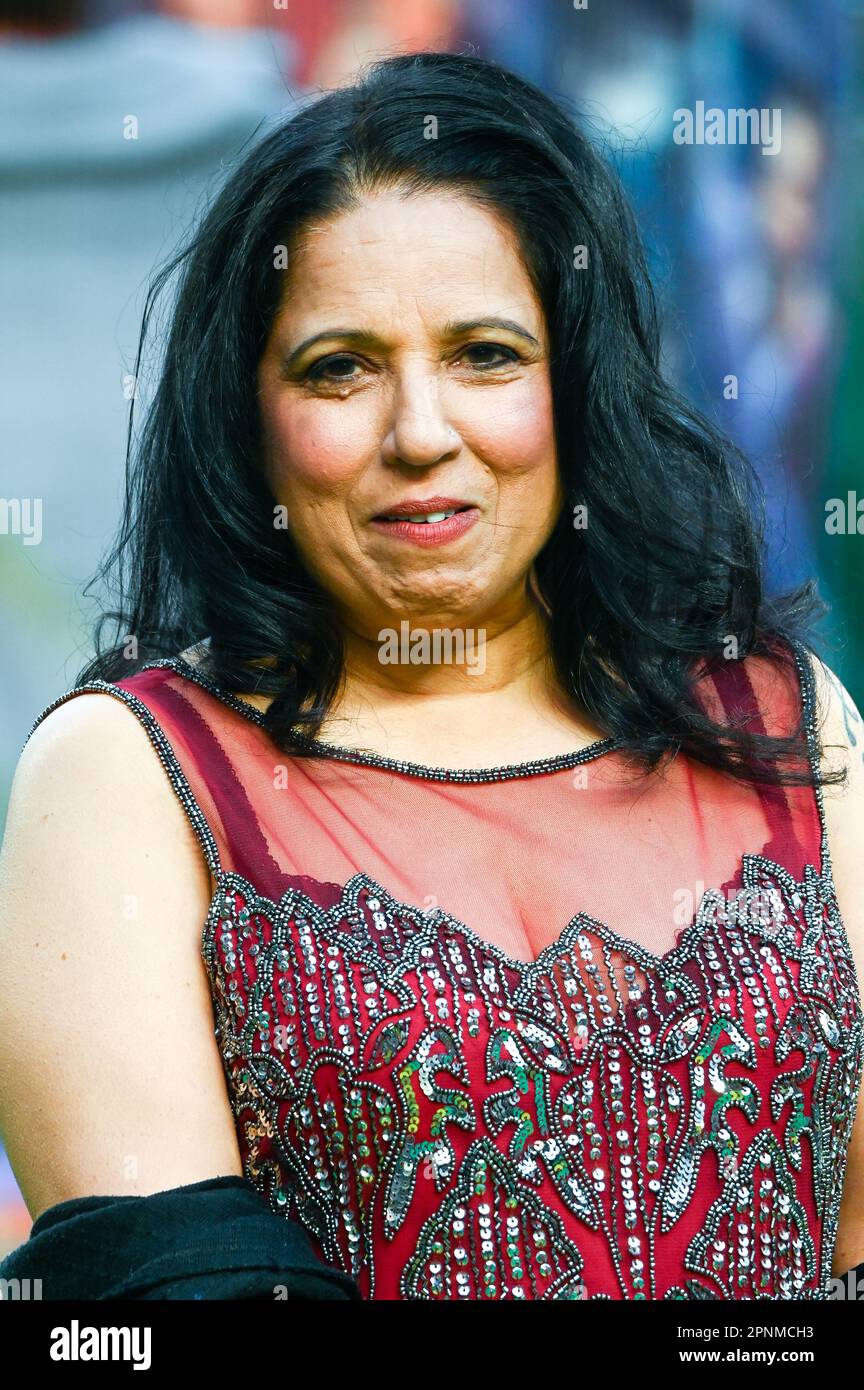 Shobu Kapoor arrive au screening spécial de la société polie, Curzon Mayfair, Londres, Royaume-Uni. Photo prise le 19th avril 2023. Crédit : voir Li/Picture Capital/Alamy Live News Banque D'Images