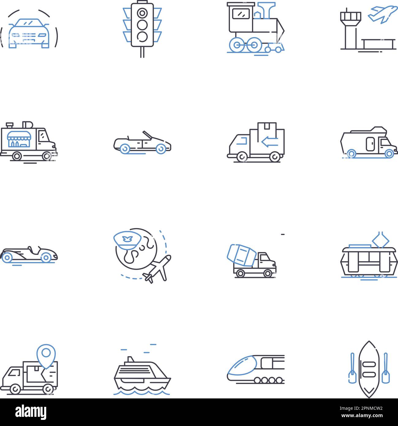 Collection d'icônes de ligne d'expédition. Fret, logistique, transport, livraison, expédition, Supports, Exporter le vecteur et l'illustration linéaire. Import, Cargo Illustration de Vecteur