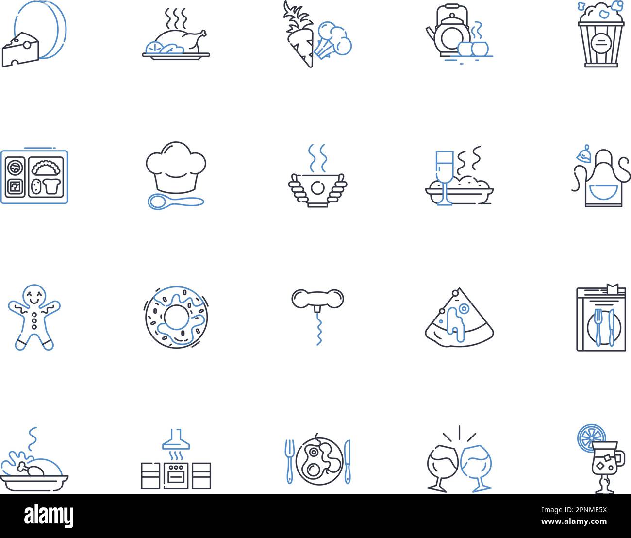 Collection d'icônes nutritives pour la cuisine. Sain, sain, nourrissant, équilibré, frais, Illustration organique, vecteur dense en nutriments et linéaire Illustration de Vecteur