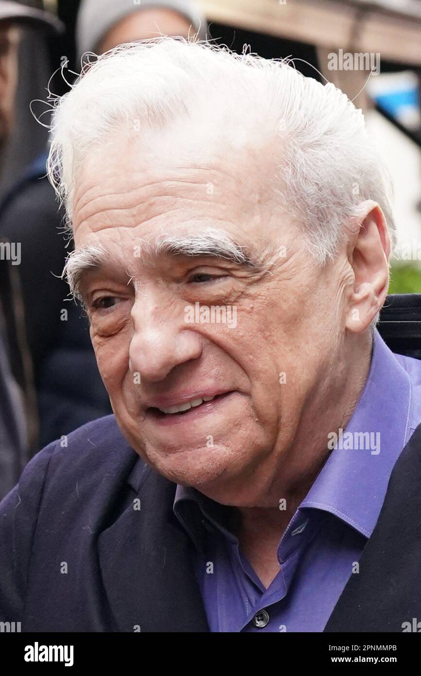 New York, NY, États-Unis. 19th avril 2023. Martin Scorsese sort et est sur le point pour Timohe Chalamet films commercial (éventuellement Bleu de Chanel Fragrance Publicité), New York, NY 19 avril 2023. Crédit : Kristin Callahan/Everett Collection/Alay Live News Banque D'Images