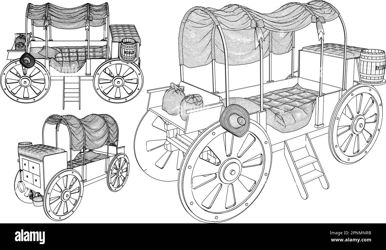 Vecteur chariot de lit enfant. Illustration isolée sur fond blanc. Illustration vectorielle du lit d'enfant. Illustration de Vecteur