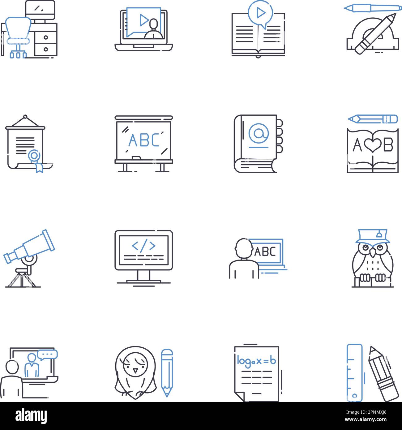 Collection d'icônes de ligne d'édition de révision. Relecture, réécriture, correction, polissage, révision, Copyediting, reDrafting vectoriel et linéaire Illustration de Vecteur