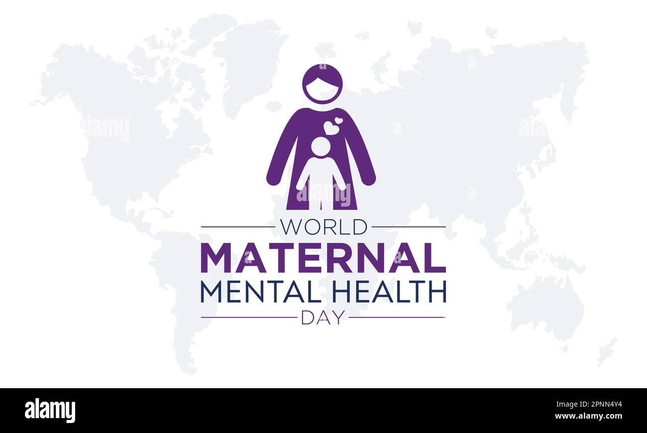 Journée mondiale de la santé mentale maternelle. Modèle vectoriel pour bannière, carte de vœux, affiche avec arrière-plan. Illustration vectorielle. Illustration de Vecteur