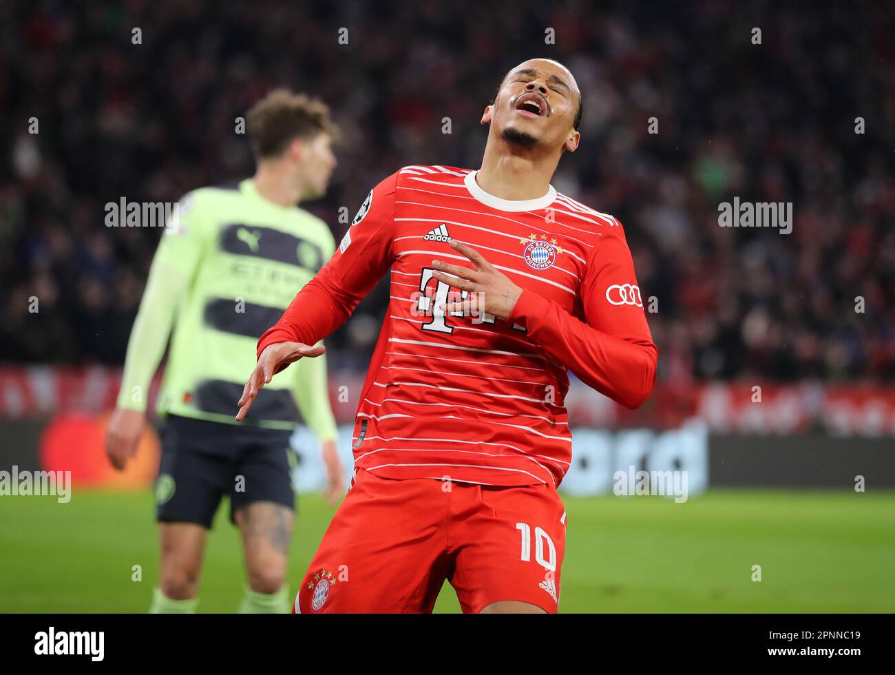 Leroy Sane du FC Bayern Muenchen FC Bayern MŸnchen vs Manchester City Fussball UEFA Champions League saison 2022/ 2023 Quarterfinal Viertelfinale Allianz Arena 19.04.2023 © diebilderwelt / Alay stock Banque D'Images