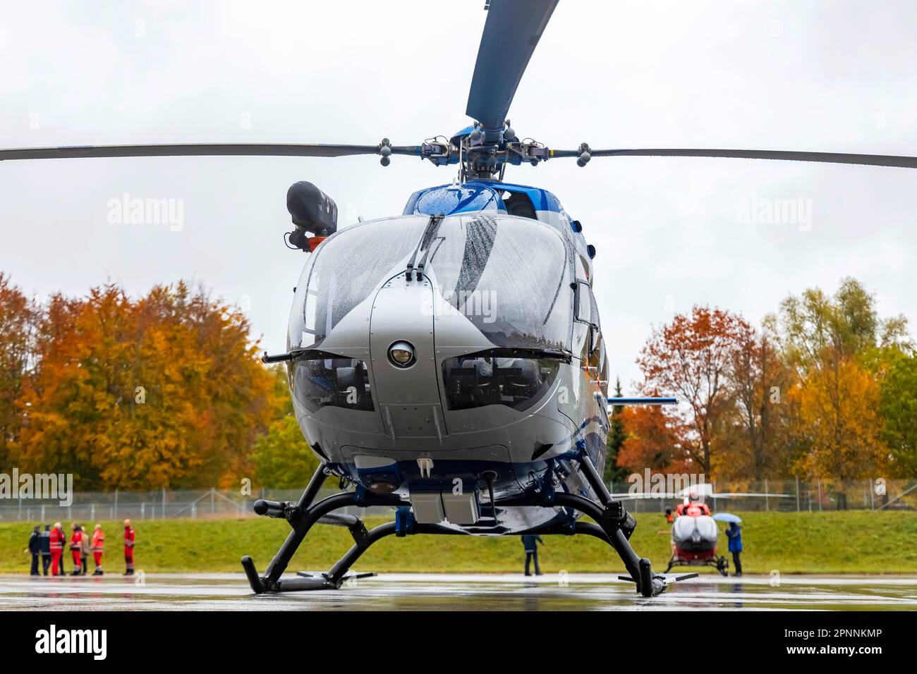 Hélicoptère de la police du Bade-Wurtemberg, hélicoptère Airbus EC-145, Stetten am kalten Markt, Baden-Wuerttemberg, Allemagne Banque D'Images