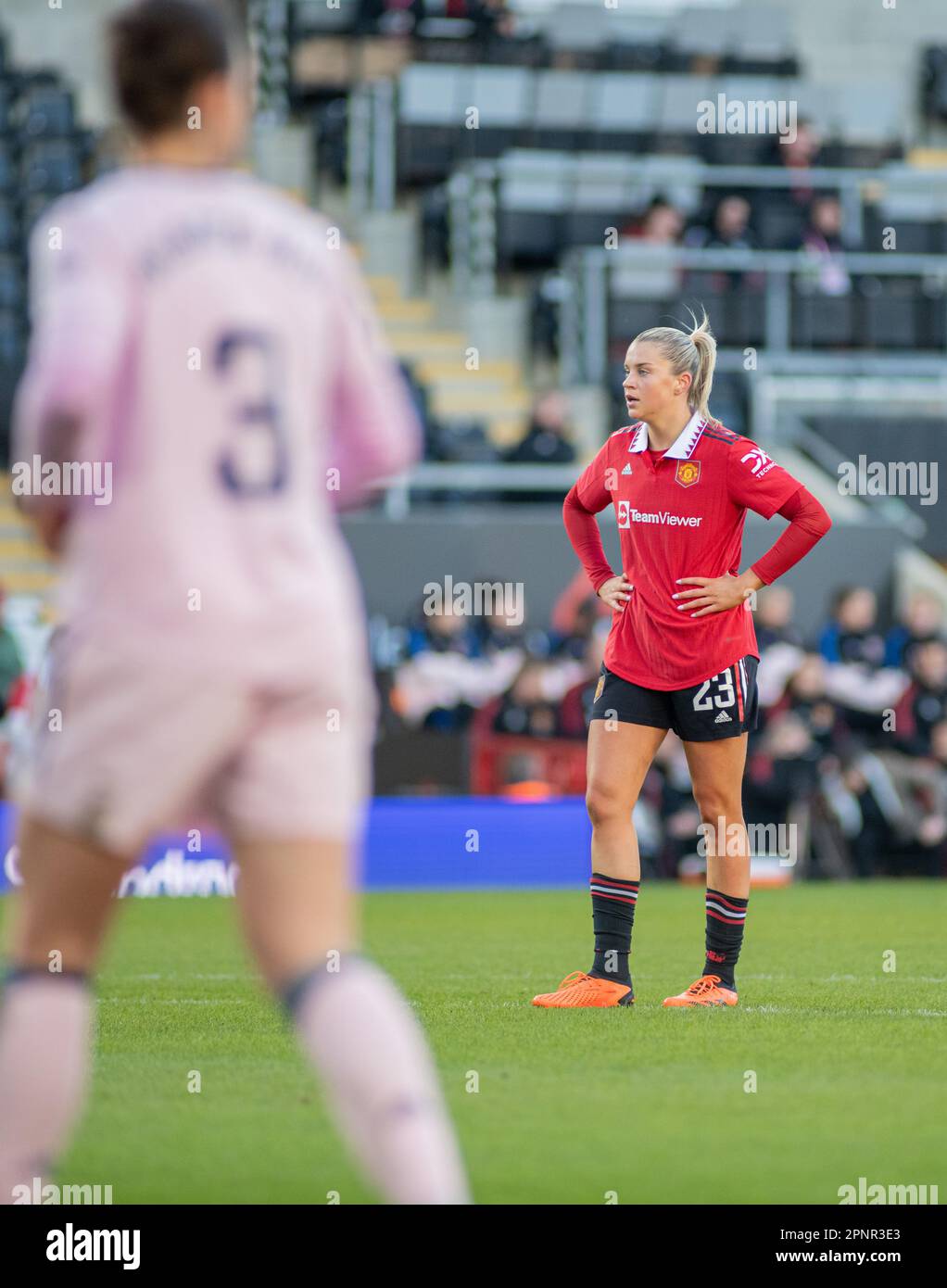 Leigh Sports Village, Leigh, Grand Manchester, Angleterre. 19th avril 2023. Alessia RUSSO de United, lors du Manchester United Women football Club V Arsenal Women's football Club à Leigh Sports Village, dans la Barclays Women's Super League/Women's Super League. (Image de crédit : ©Cody Froggatt/Alamy Live News) Banque D'Images