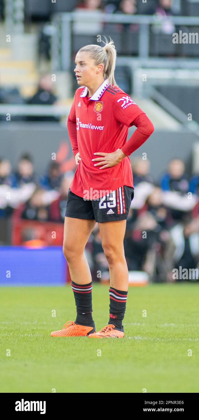 Leigh Sports Village, Leigh, Grand Manchester, Angleterre. 19th avril 2023. Alessia RUSSO de United, lors du Manchester United Women football Club V Arsenal Women's football Club à Leigh Sports Village, dans la Barclays Women's Super League/Women's Super League. (Image de crédit : ©Cody Froggatt/Alamy Live News) Banque D'Images