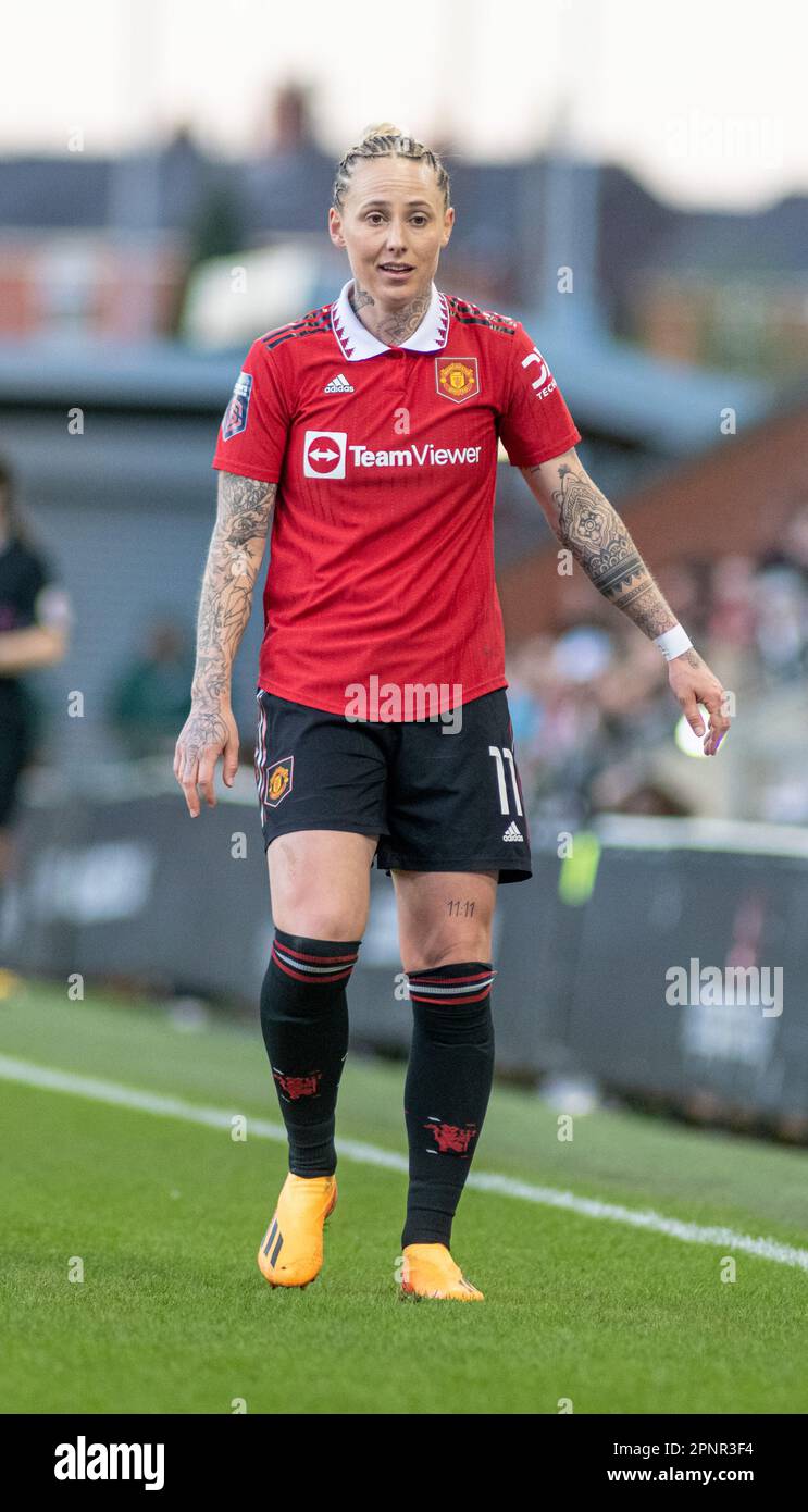 Leigh Sports Village, Leigh, Grand Manchester, Angleterre. 19th avril 2023. Leah GALTON de United, pendant le Manchester United Women football Club V Arsenal Women's football Club au Leigh Sports Village, dans la Barclays Women's Super League/Women's Super League. (Image de crédit : ©Cody Froggatt/Alamy Live News) Banque D'Images