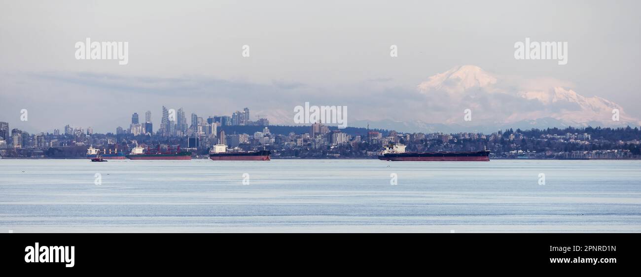 Vancouver City Skyline sur la côte ouest de l'océan Pacifique Banque D'Images