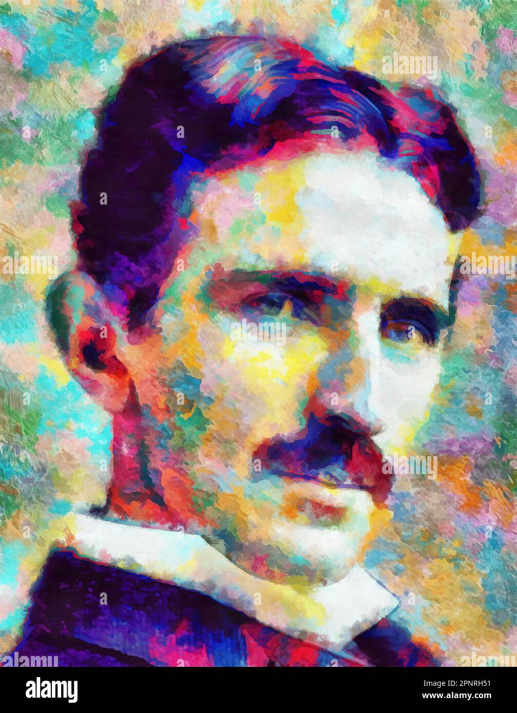 Illustrations Portrait Nikola Tesla, ingénieur et physicien  serbe-américain, inventeur dans le domaine du génie électrique et radio  Photo Stock - Alamy