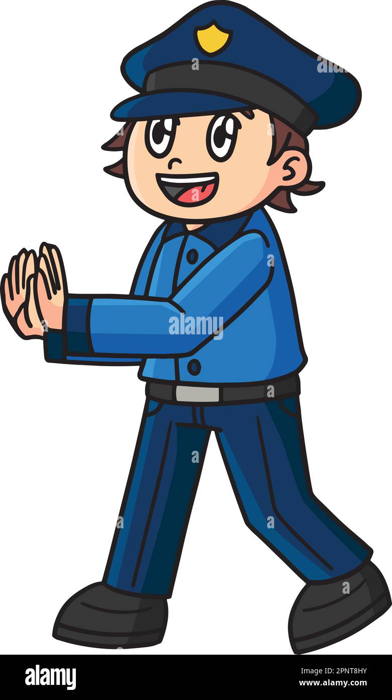 Le policier Cartoon coloré Clipart Illustration de Vecteur