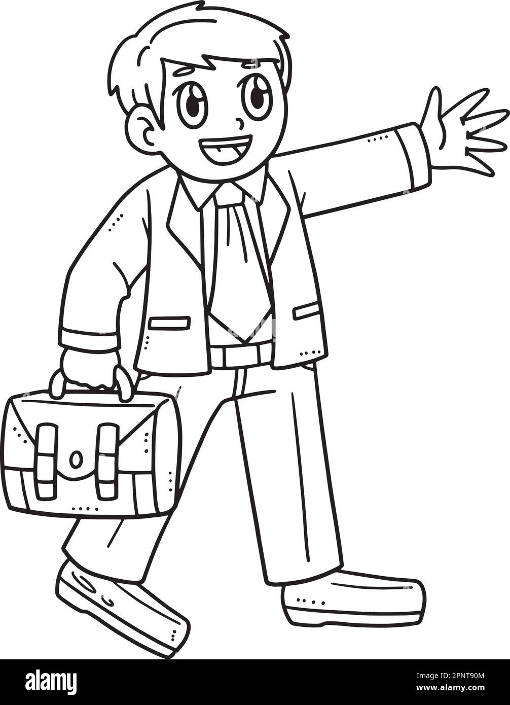 Page de coloriage isolée pour les employés de bureau pour les enfants Illustration de Vecteur