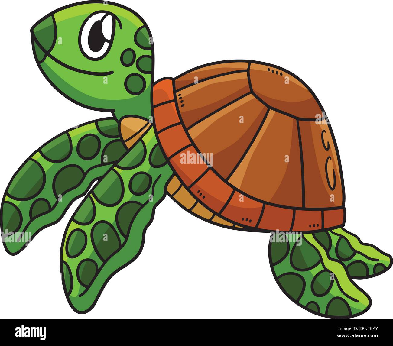 Illustration de la partie de couleur du dessin animé d'un tortue Illustration de Vecteur