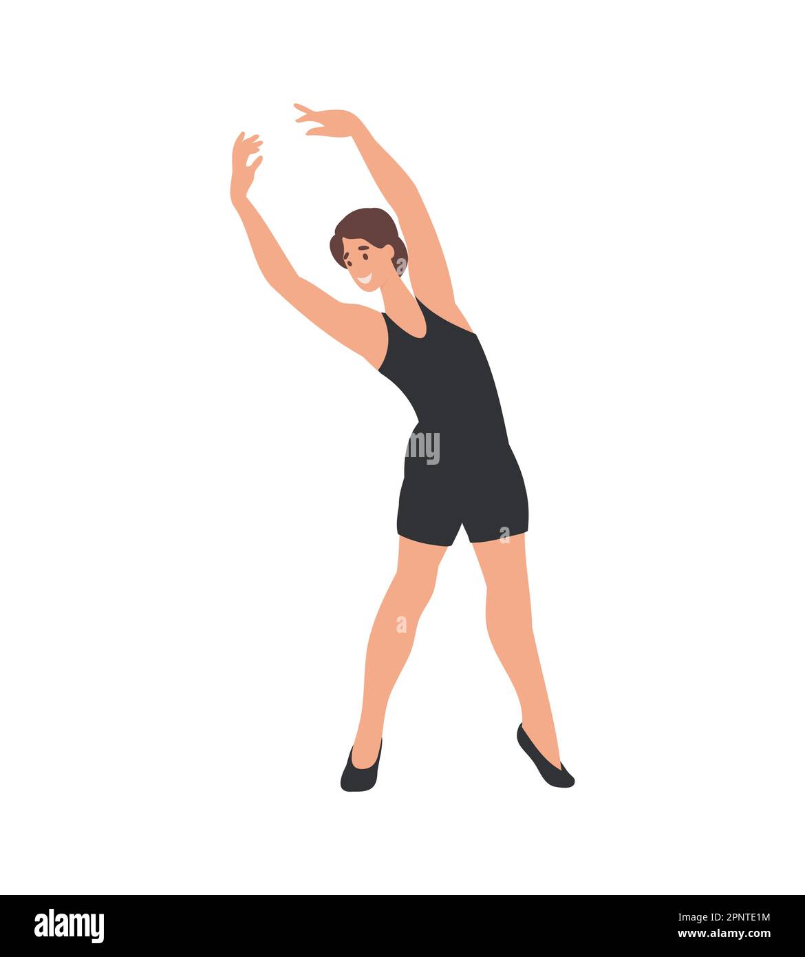 White Man, Ballet Dancer masculin isolé sur blanc Illustration de Vecteur