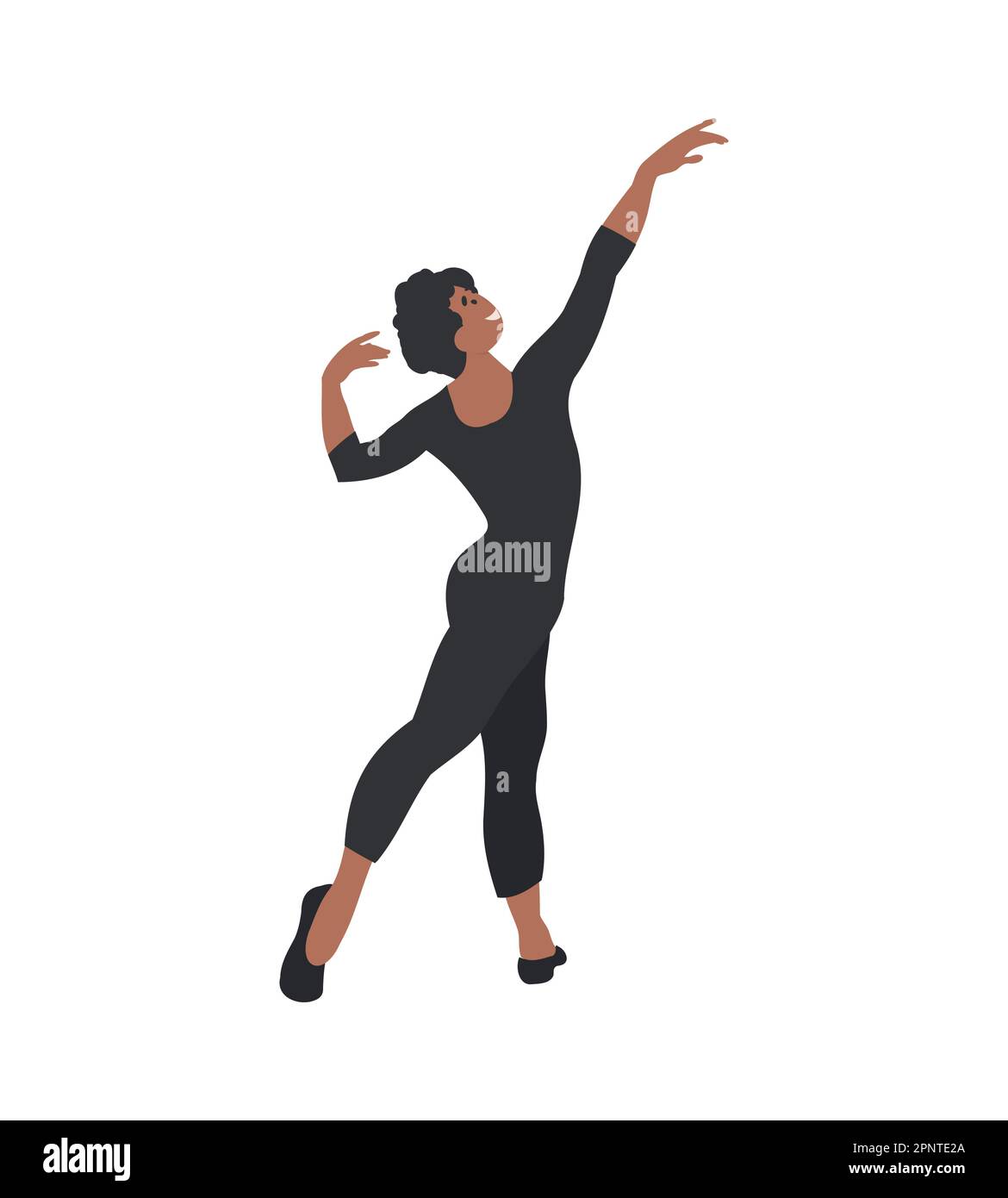 Black Man, Ballet Dancer masculin isolé sur blanc Illustration de Vecteur