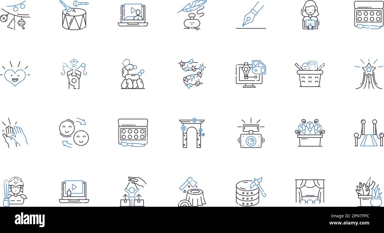 Collection d'icônes de la ligne de talents. Habile, doué, compétent, créatif, ingénieux, Illustration vectorielle et linéaire artistique et innovante. Net, inventif Illustration de Vecteur