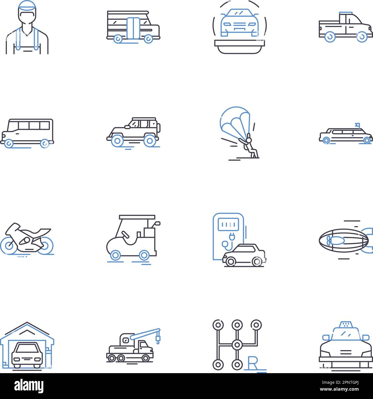 Collection d'icônes de ligne de services de livraison. Logistique, expédition, expédition, colis, expédition, Distribution, vecteur de transport et illustration linéaire Illustration de Vecteur