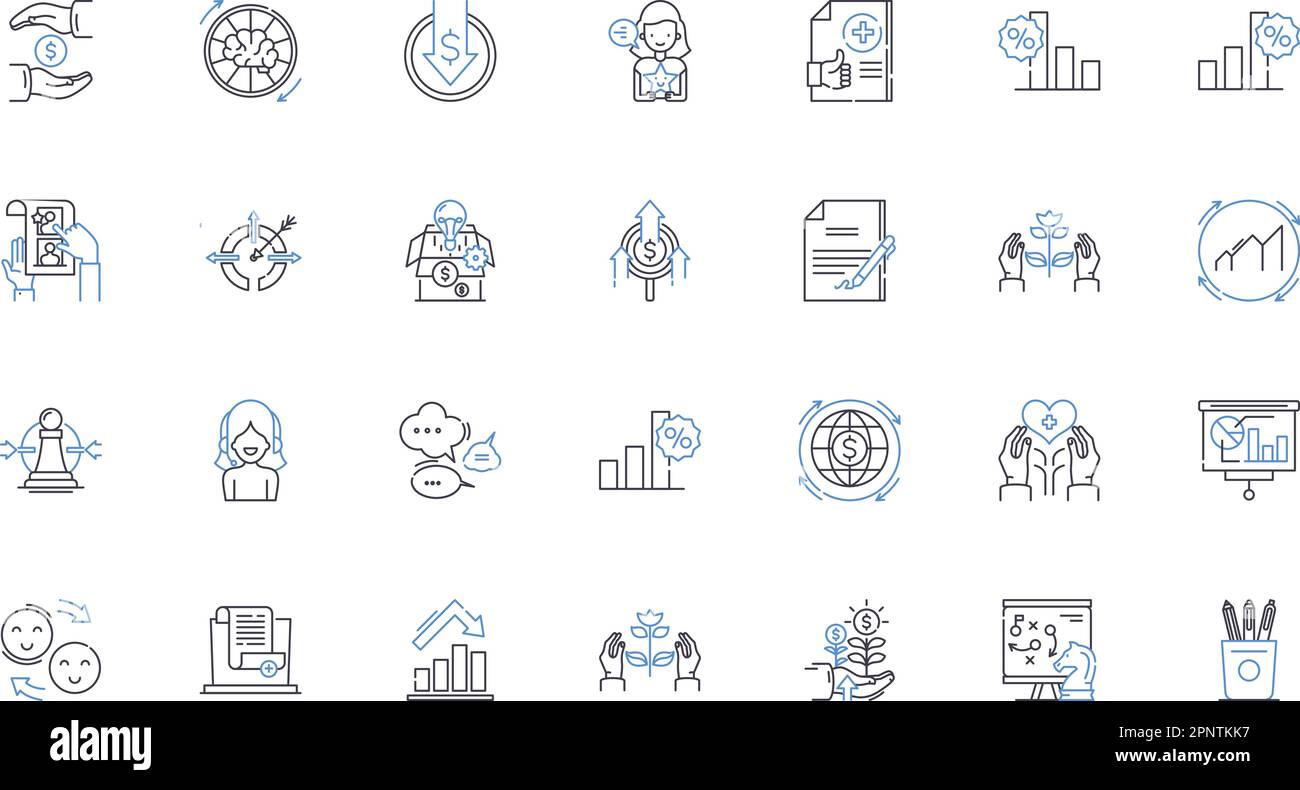 Collection d'icônes de ligne d'estimation et de mesure. Evaluation, calcul, jauge, quantifier, analyser, Evaluer, évaluer le vecteur et l'illustration linéaire Illustration de Vecteur