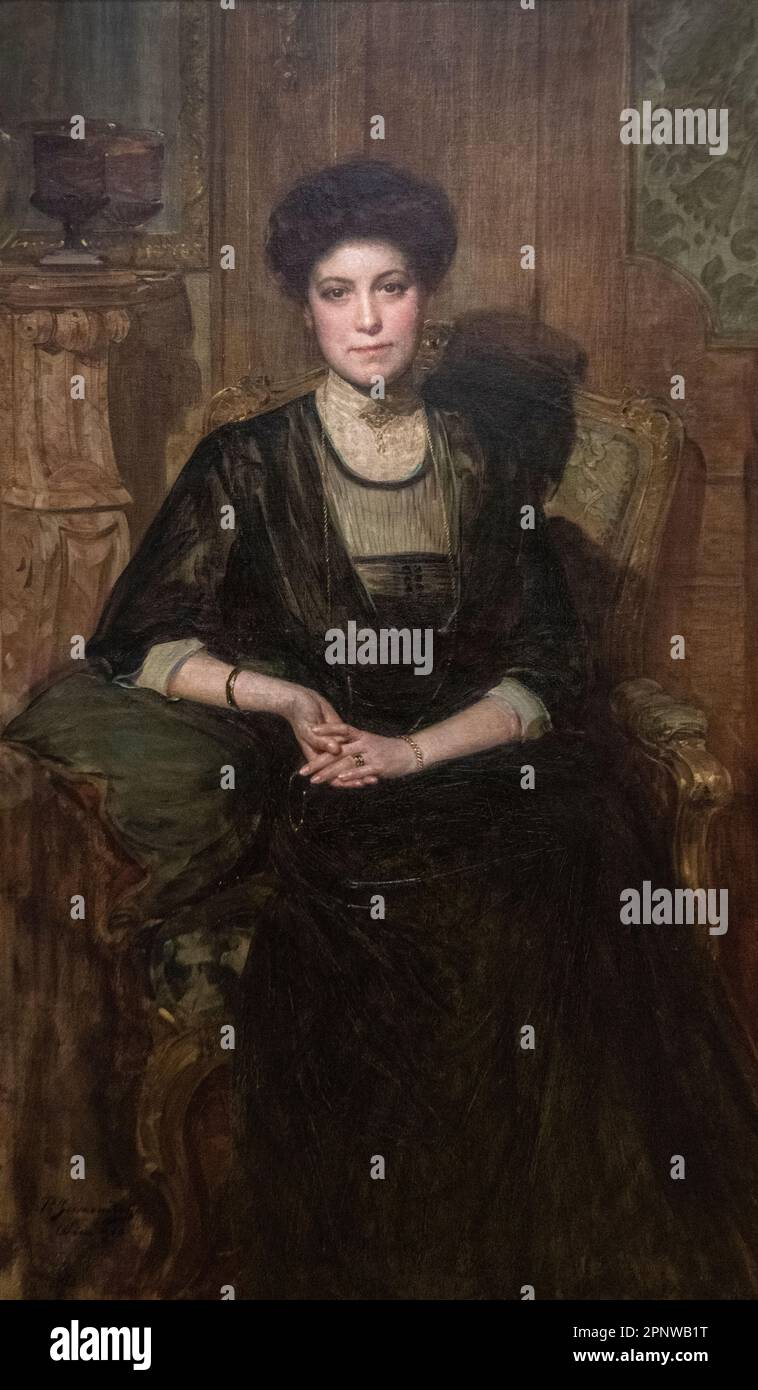 Pavle Paja Jovanovic: 'Portrait de Mme Upson' (1910) Banque D'Images