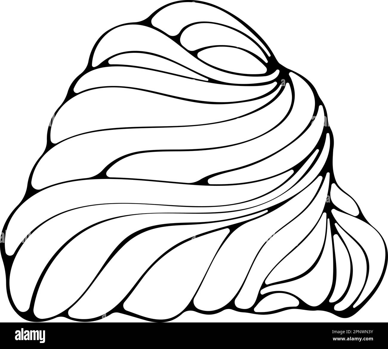 Décoration de style tourbillon crème fouettée Illustration de Vecteur