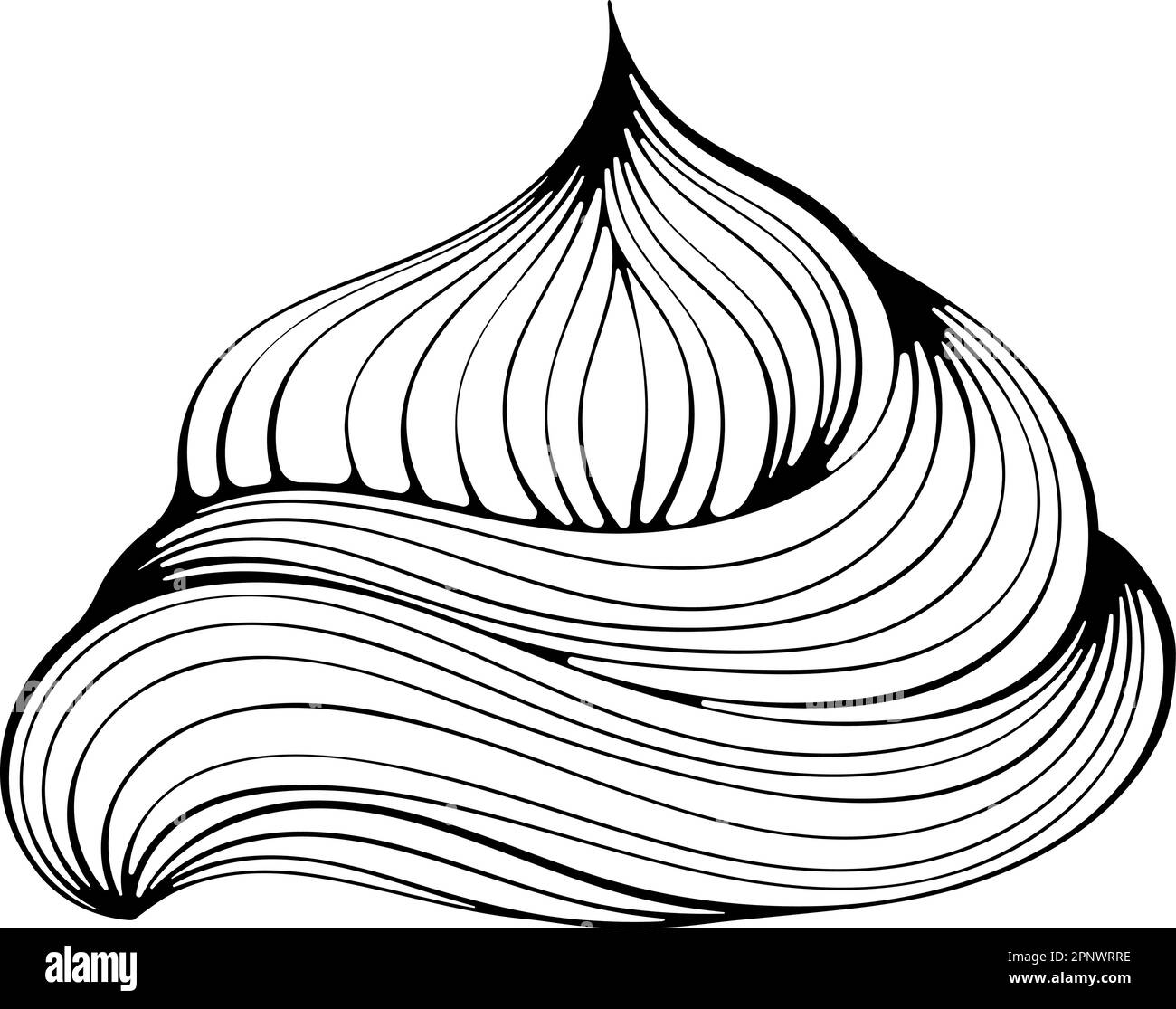 Crème fouettée, décoration meringue en spirale Illustration de Vecteur