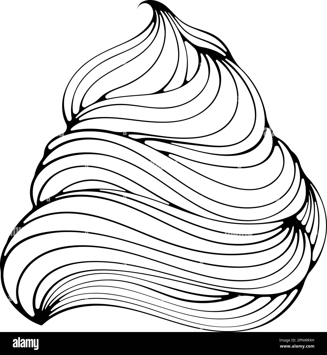 Art de la ligne de tourbillon de crème fouettée Illustration de Vecteur