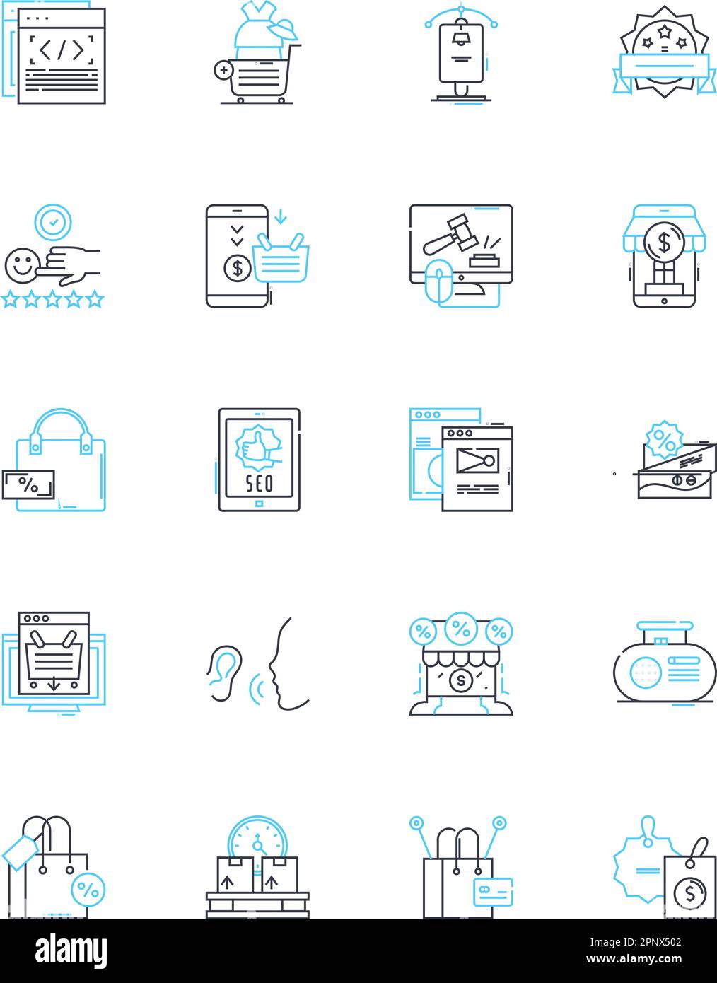 Jeu d'icônes linéaires du lendemain de Noël. Vente, achats, réductions, économies, offres, Panneaux vecteur et concept hiver, Canada. Tradition, cadeaux, contour des fêtes Illustration de Vecteur