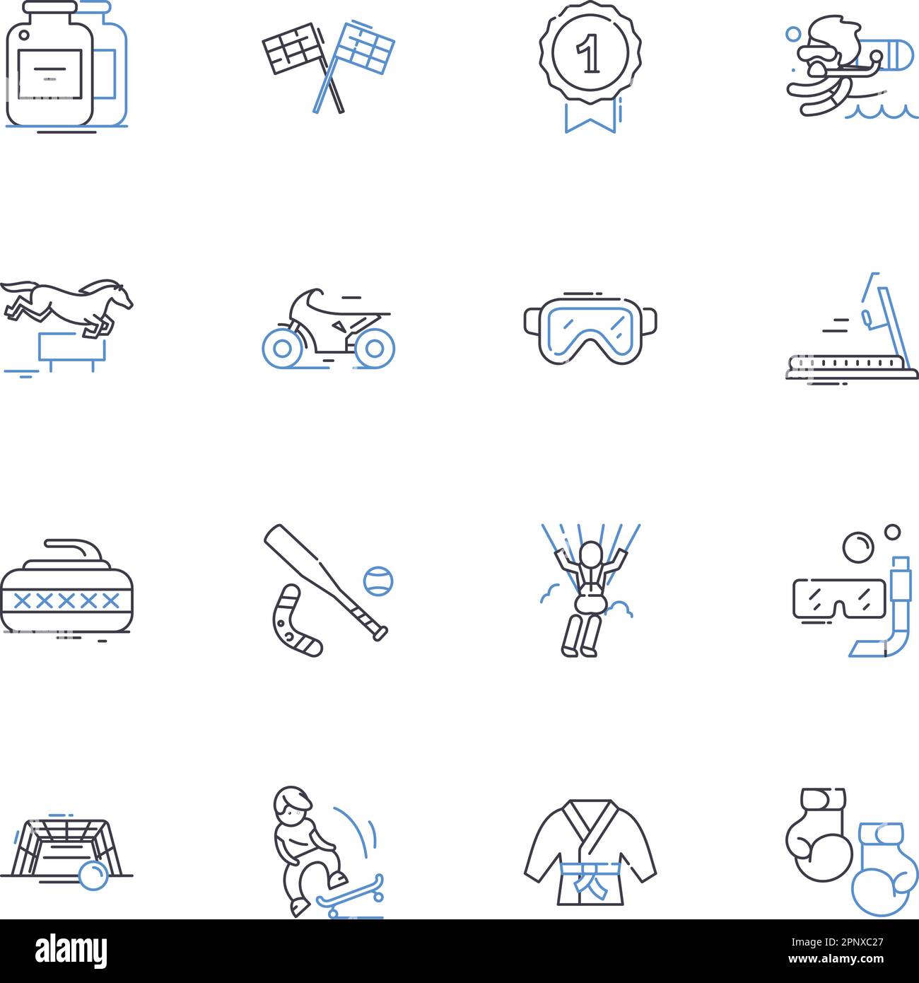 Collection d'icônes de sports de combat. Boxe, MMA, Wrestling, judo, Kickboxing, Muay Thai, vecteur de karaté et illustration linéaire. Taekwondo, Krav Maga Illustration de Vecteur