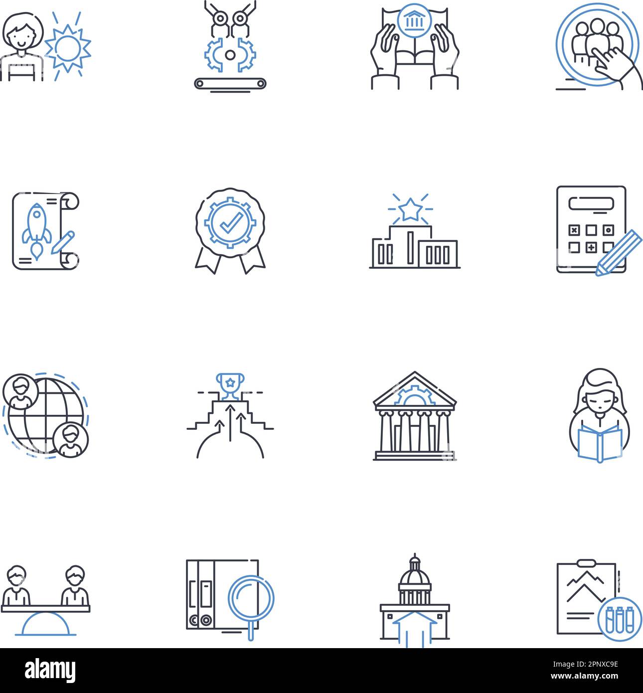 Collection d'icônes de ligne du centre de connaissances. Apprentissage, ressource, référentiel, pertinent, information, Intellectuel, vecteur d'innovation et illustration linéaire Illustration de Vecteur