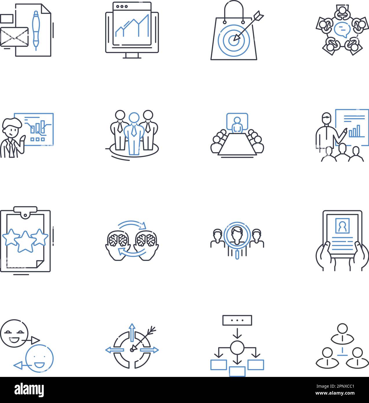 Collection d'icônes de la ligne Market Insight. données, analyses, tendances, analyses, recherche, statistiques, vecteur de stratégie et illustration linéaire. client Illustration de Vecteur