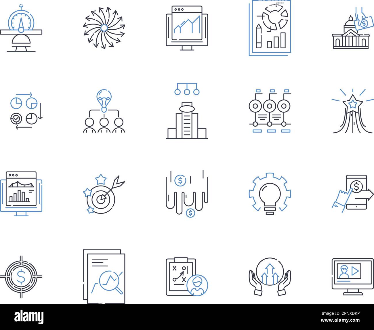 Collection d'icônes de structure et de ligne de modèle. Architecture, Plan directeur, Construction, conception, Framework, Infrastructure, vecteur modèle et linéaire Illustration de Vecteur