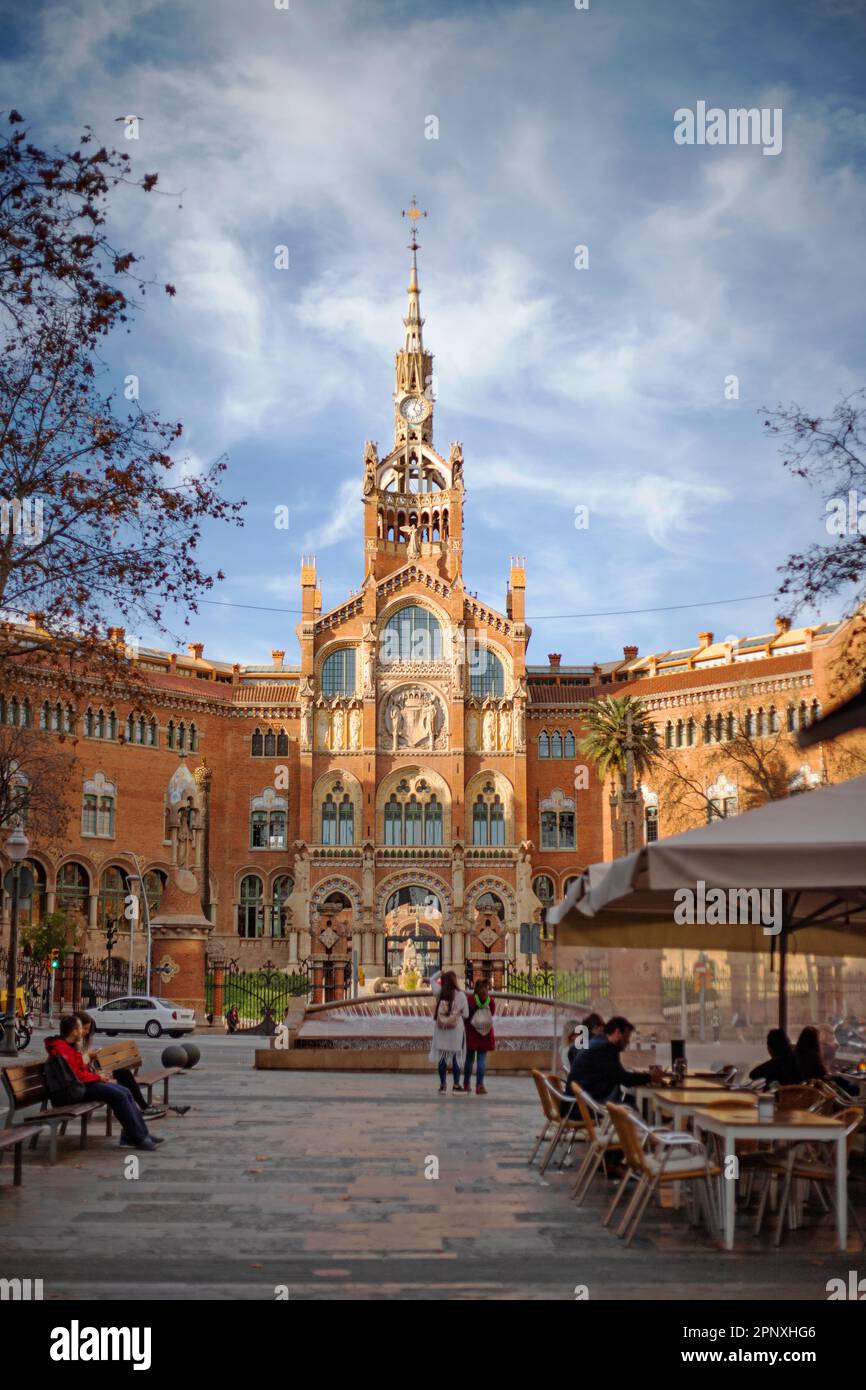 L'hôpital de Sant Pau, Barcelone, Espagne Banque D'Images